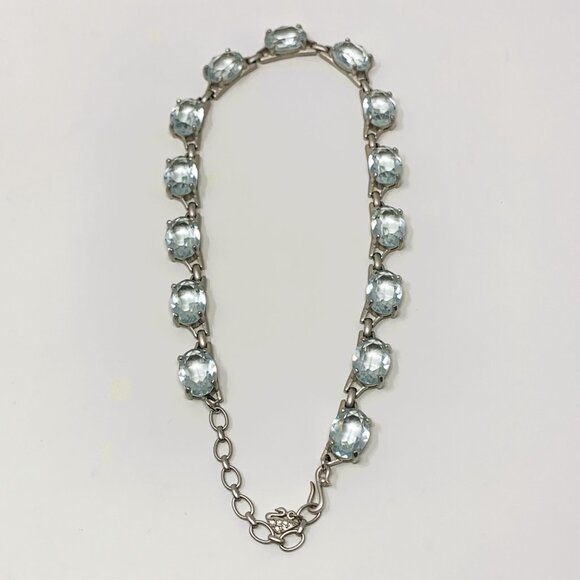 Swarovski Chunky Aqua Crystal Necklace - Picture 4 of 9